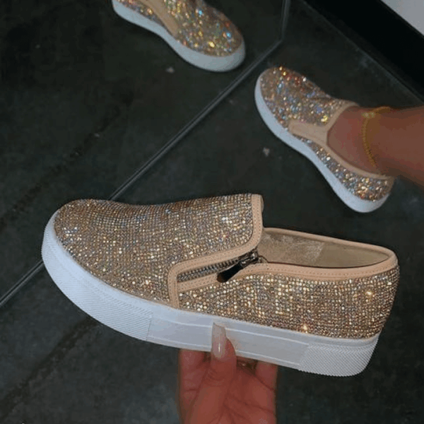 All Season Ladies Zipper Slip On Casual Sneakers
